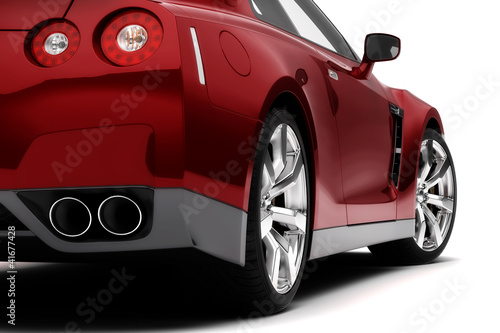 Illustration: Rear of a red car Rear of a red car