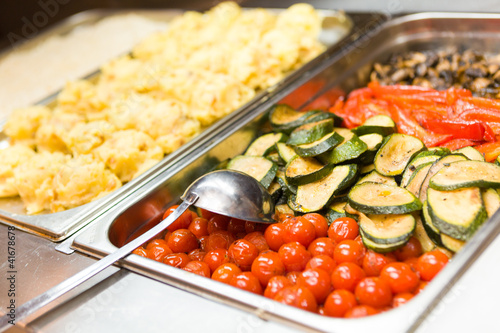 Photo: Tomatoes and cucumber as a snack on banquet Tomatoes and cucumber as a snack on banquet
