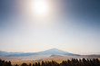 Mount Eboshi with two lakes in Aso mountain range Mount Eboshi with two lakes in Aso mountain range