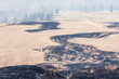 Traces of controlled grass burning near Mount Aso Traces of controlled grass burning near Mount Aso