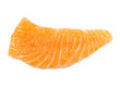 Isolated raw sliced salmon