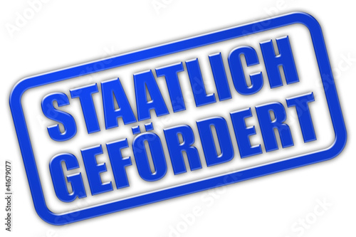 Illustration: Stempel blau glas STAATLICH GEFÖRDERT Stempel blau glas STAATLICH GEFÖRDERT