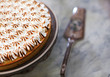 Lemon tart pie with beautiful meringue topping, detail