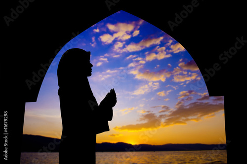 Photo: Muslim praying in mosque Muslim praying in mosque