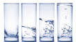 four glasses filled with water four glasses filled with water