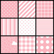 9 Different Seamless Pattern Rose/White