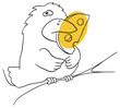 Vector crow is isolated on a white background