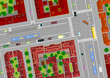 Vector: view from an aircraft at the city's streets view from an aircraft at the city's streets