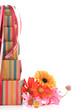 Colorful wrapped presents and flowers Colorful wrapped presents and flowers
