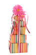 Colorful wrapped presents and flowers Colorful wrapped presents and flowers
