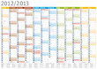 Vector: Kalender August 2012 - Juli 2013 mit Ferien Kalender August 2012 - Juli 2013 mit Ferien