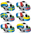 Vector Soccer ball with flags