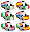 Vector Soccer ball with flags