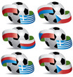 Vector Soccer ball with flags