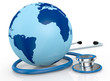stethoscope and world globe