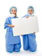 doctor with empy space for business presentation