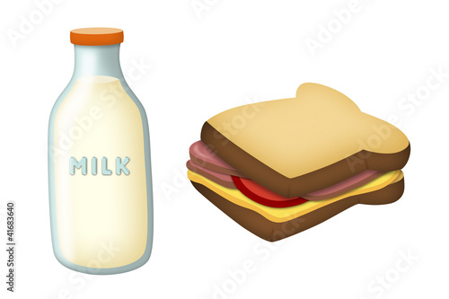 Illustration: Milk and Sandwich Milk and Sandwich