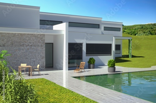 Illustration: Modern Home in the Country Modern Home in the Country