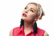 Photo: Attractive woman looking up Attractive woman looking up