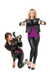 Charming two girls with the camera