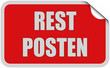 Sticker rot eckig curl oben RESTPOSTEN