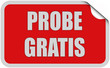 Sticker rot eckig curl oben PROBE GRATIS
