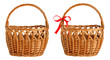 Wicker basket isolated on white background
