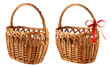 Wicker basket isolated on white background