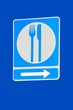 restaurant posted road sign