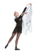 Young ballerina in black costume