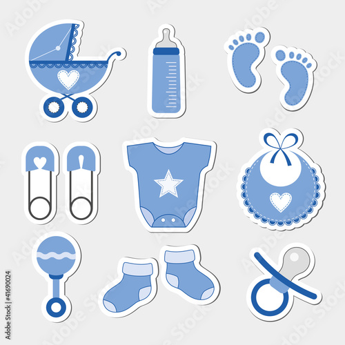 Vector: Baby boy design icons Baby boy design icons