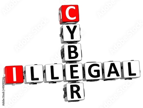 Illustration: 3D Illegal Cyber Crossword 3D Illegal Cyber Crossword