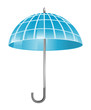 Blue globe as umbrella
