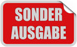 Sticker rot eckig curl oben SONDERAUSGABE
