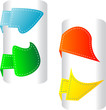 stylized colorful labels and badges set