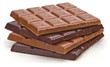Dark and milk chocolate bars isolated on white background. Dark and milk chocolate bars isolated on white background.