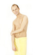 Man covered with towel Man covered with towel