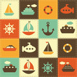 patchwork background with sea transport
