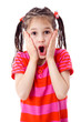 Surprised smiling little girl