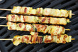 Chicken spit on bbq grill