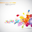 abstract colored background with flowers