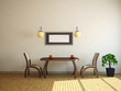 Table and two chairs