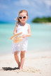 Adorable little girl at beach