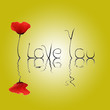 I Love You Coquelicot Flood Vert