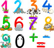 numbers with cartoon animals numbers with cartoon animals