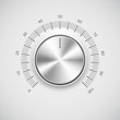 Chrome volume knob (button) with light background