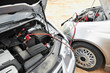 starting car engine with battery jumper cables
