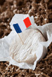Soft french cheese and flag