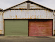 Grungy rusted corrugated iron garage doors Grungy rusted corrugated iron garage doors