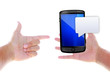 Mobile phone in the hand isolated on white
